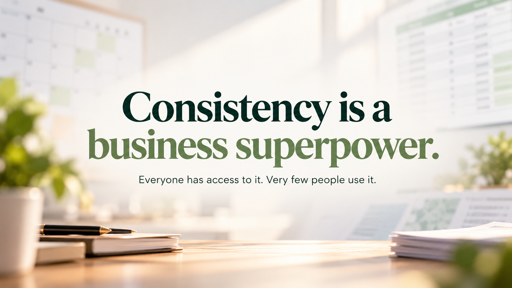 Consistency is a business superpower. Everyone has access to it. Very few people use it.